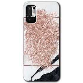 Poco M3 Pro Simli Mermer Baskılı Uyumlu Silikon Kılıf