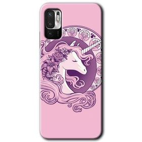 Poco M3 Pro Unicorn Pembe Baskılı Uyumlu Silikon Kılıf
