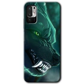 Poco M3 Pro Yeşil Kurt Baskılı Uyumlu Silikon Kılıf
