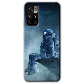 Poco M4 Pro 5G Astronot Yalnızlığı Baskılı Uyumlu Silikon Kılıf