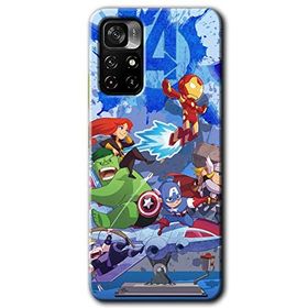 Poco M4 Pro 5G Avengers Cartoon Baskılı Uyumlu Silikon Kılıf
