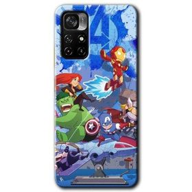 Poco M4 Pro 5G Avengers Cartoon Baskılı Uyumlu Silikon Kılıf