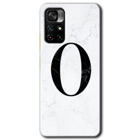 Poco M4 Pro 5G Beyaz Mermer Desenli Ö Harfi Baskılı Uyumlu Silikon Kılıf