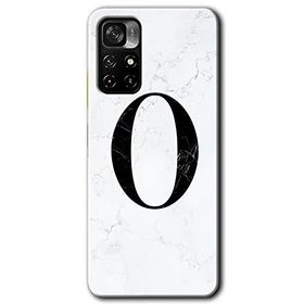 Poco M4 Pro 5G Beyaz Mermer Desenli Ö Harfi Baskılı Uyumlu Silikon Kılıf