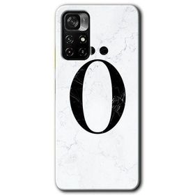 Poco M4 Pro 5G Beyaz Mermer Desenli Ö Harfi Baskılı Uyumlu Silikon Kılıf