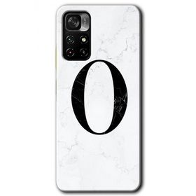 Poco M4 Pro 5G Beyaz Mermer Desenli Ö Harfi Baskılı Uyumlu Silikon Kılıf