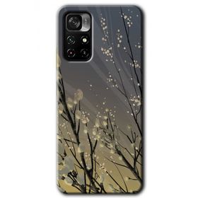 Poco M4 Pro 5G Branches Flowers Baskılı Uyumlu Silikon Kılıf