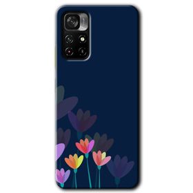 Poco M4 Pro 5G Çizim Çiçekleri Baskılı Uyumlu Silikon Kılıf