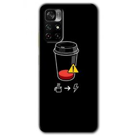 Poco M4 Pro 5G Coffee Battery Baskılı Uyumlu Silikon Kılıf