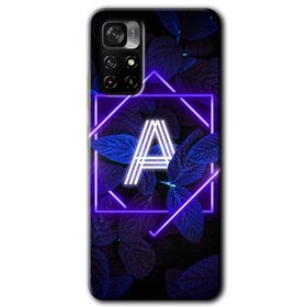Poco M4 Pro 5G Dark Neon Yaprak A Harfi Baskılı Uyumlu Silikon Kılıf