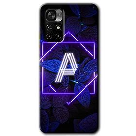 Poco M4 Pro 5G Dark Neon Yaprak A Harfi Baskılı Uyumlu Silikon Kılıf