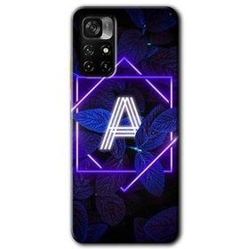 Poco M4 Pro 5G Dark Neon Yaprak A Harfi Baskılı Uyumlu Silikon Kılıf