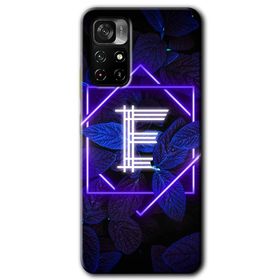 Poco M4 Pro 5G Dark Neon Yaprak E Harfi Baskılı Uyumlu Silikon Kılıf