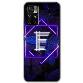Poco M4 Pro 5G Dark Neon Yaprak E Harfi Baskılı Uyumlu Silikon Kılıf