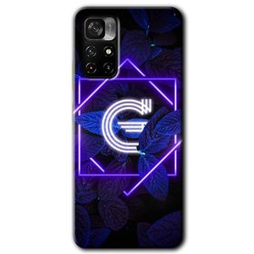 Poco M4 Pro 5G Dark Neon Yaprak G Harfi Baskılı Uyumlu Silikon Kılıf