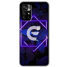 Poco M4 Pro 5G Dark Neon Yaprak G Harfi Baskılı Uyumlu Silikon Kılıf