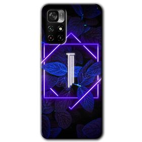 Poco M4 Pro 5G Dark Neon Yaprak H Harfi Baskılı Uyumlu Silikon Kılıf