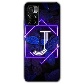 Poco M4 Pro 5G Dark Neon Yaprak H Harfi Baskılı Uyumlu Silikon Kılıf