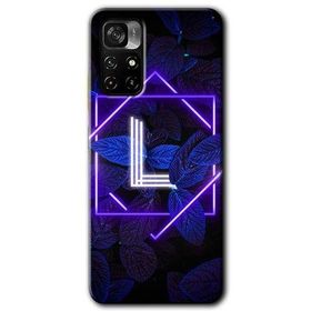 Poco M4 Pro 5G Dark Neon Yaprak L Harfi Baskılı Uyumlu Silikon Kılıf