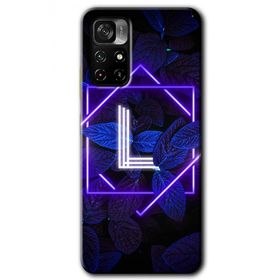 Poco M4 Pro 5G Dark Neon Yaprak L Harfi Baskılı Uyumlu Silikon Kılıf