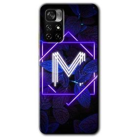 Poco M4 Pro 5G Dark Neon Yaprak M Harfi Baskılı Uyumlu Silikon Kılıf