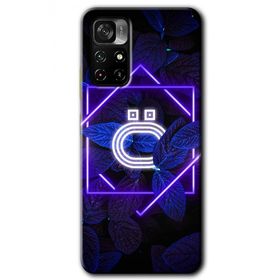 Poco M4 Pro 5G Dark Neon Yaprak Ö Harfi Baskılı Uyumlu Silikon Kılıf