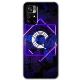 Poco M4 Pro 5G Dark Neon Yaprak Ö Harfi Baskılı Uyumlu Silikon Kılıf