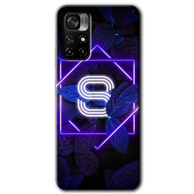 Poco M4 Pro 5G Dark Neon Yaprak S Harfi Baskılı Uyumlu Silikon Kılıf