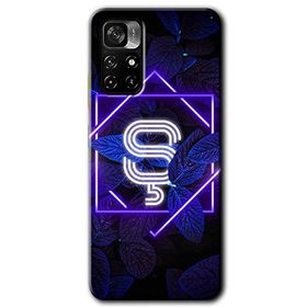 Poco M4 Pro 5G Dark Neon Yaprak S Harfi Baskılı Uyumlu Silikon Kılıf