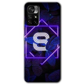 Poco M4 Pro 5G Dark Neon Yaprak S Harfi Baskılı Uyumlu Silikon Kılıf