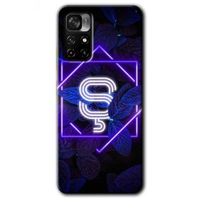 Poco M4 Pro 5G Dark Neon Yaprak S Harfi Baskılı Uyumlu Silikon Kılıf