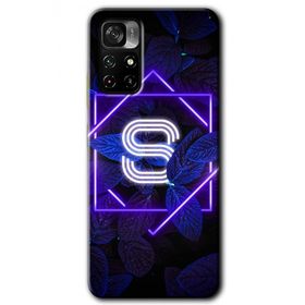 Poco M4 Pro 5G Dark Neon Yaprak S Harfi Baskılı Uyumlu Silikon Kılıf