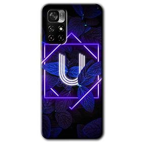 Poco M4 Pro 5G Dark Neon Yaprak Ü Harfi Baskılı Uyumlu Silikon Kılıf