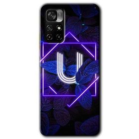 Poco M4 Pro 5G Dark Neon Yaprak Ü Harfi Baskılı Uyumlu Silikon Kılıf