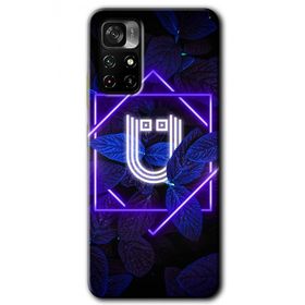 Poco M4 Pro 5G Dark Neon Yaprak Ü Harfi Baskılı Uyumlu Silikon Kılıf