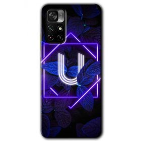 Poco M4 Pro 5G Dark Neon Yaprak Ü Harfi Baskılı Uyumlu Silikon Kılıf