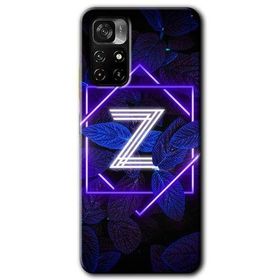 Poco M4 Pro 5G Dark Neon Yaprak Z Harfi Baskılı Uyumlu Silikon Kılıf