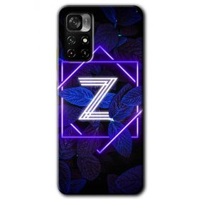 Poco M4 Pro 5G Dark Neon Yaprak Z Harfi Baskılı Uyumlu Silikon Kılıf