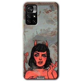 Poco M4 Pro 5G Devil Girl Baskılı Uyumlu Silikon Kılıf