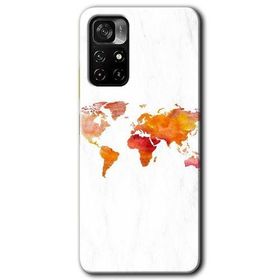 Poco M4 Pro 5G Dünya Haritası Baskılı Uyumlu Silikon Kılıf