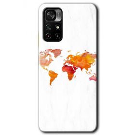 Poco M4 Pro 5G Dünya Haritası Baskılı Uyumlu Silikon Kılıf