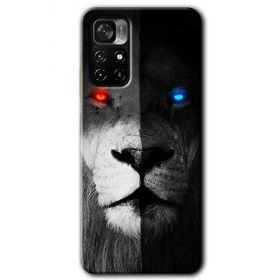 Poco M4 Pro 5G Fire and Ice Lion Baskılı Uyumlu Silikon Kılıf