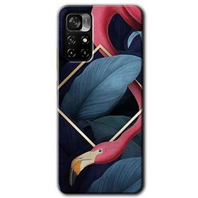 Poco M4 Pro 5G Flamingo Yaprak Baskılı Uyumlu Silikon Kılıf