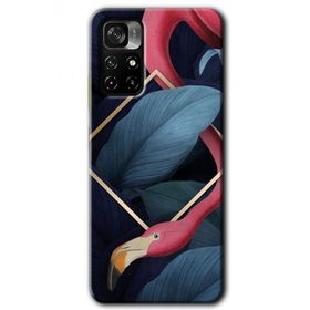 Poco M4 Pro 5G Flamingo Yaprak Baskılı Uyumlu Silikon Kılıf