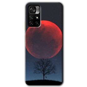Poco M4 Pro 5G Kanlı Ay Baskılı Uyumlu Silikon Kılıf