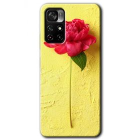 Poco M4 Pro 5G Kırmızı Gül Baskılı Uyumlu Silikon Kılıf