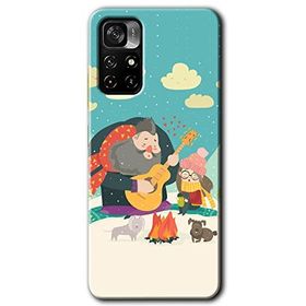 Poco M4 Pro 5G Kış Pikniği Baskılı Uyumlu Silikon Kılıf