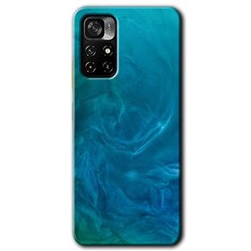 Poco M4 Pro 5G Mavi Aura Baskılı Uyumlu Silikon Kılıf