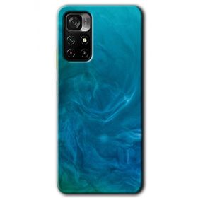 Poco M4 Pro 5G Mavi Aura Baskılı Uyumlu Silikon Kılıf