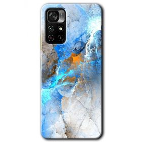 Poco M4 Pro 5G Mavi Buzul Baskılı Uyumlu Silikon Kılıf